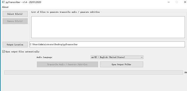 pyTranscriber(语音转字幕软件)官方版 1.4电脑版