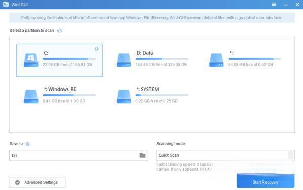 WinfrGUI(数据恢复软件) 1.0.2 官方版