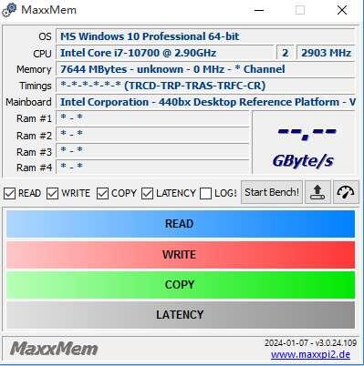 MaxxMEM2(内存性能测试软件)免费版 3.00.24.109官方版 MaxxMEM2(内存性能测试软件)免费版 3.00.24.109官方版