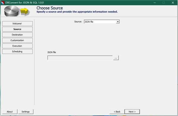 DBConvert JSON to SQL（转换软件）官方版 1.0 绿色版