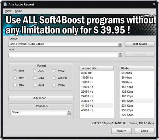 Soft4Boost Any Audio Record(录音软件)最新版 8.5.5.315官方版