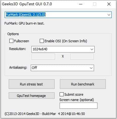 GpuTest(压力测试工具)v0.7.0官方版