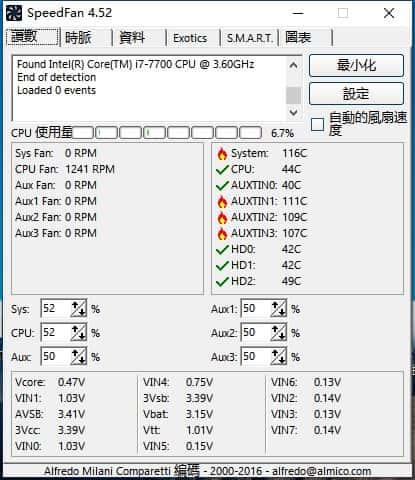 SpeedFan(风扇调速软件)v4.52中文版 SpeedFan(风扇调速软件)v4.52中文版